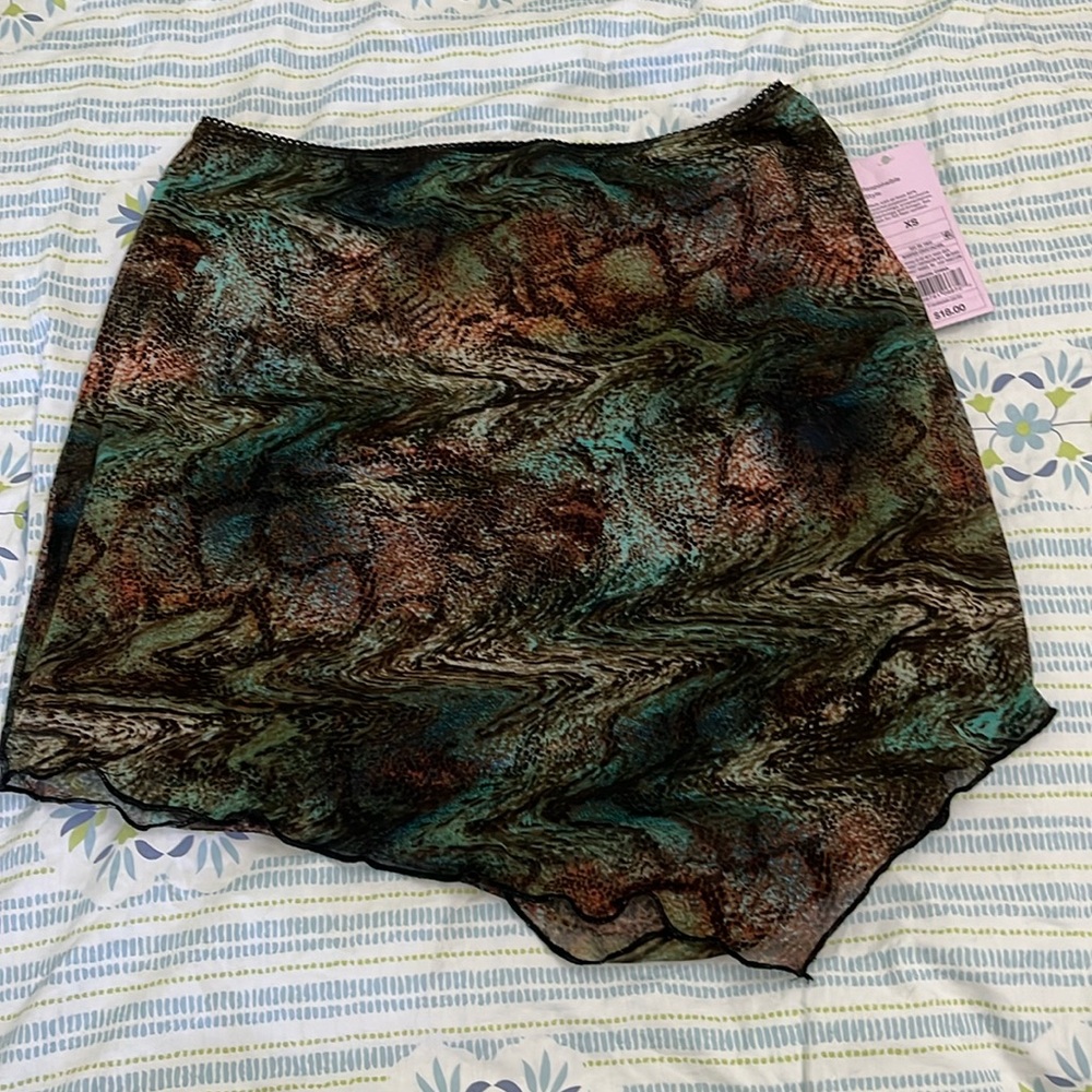 XS Wild Fable Asymmetrical Mesh Skirt